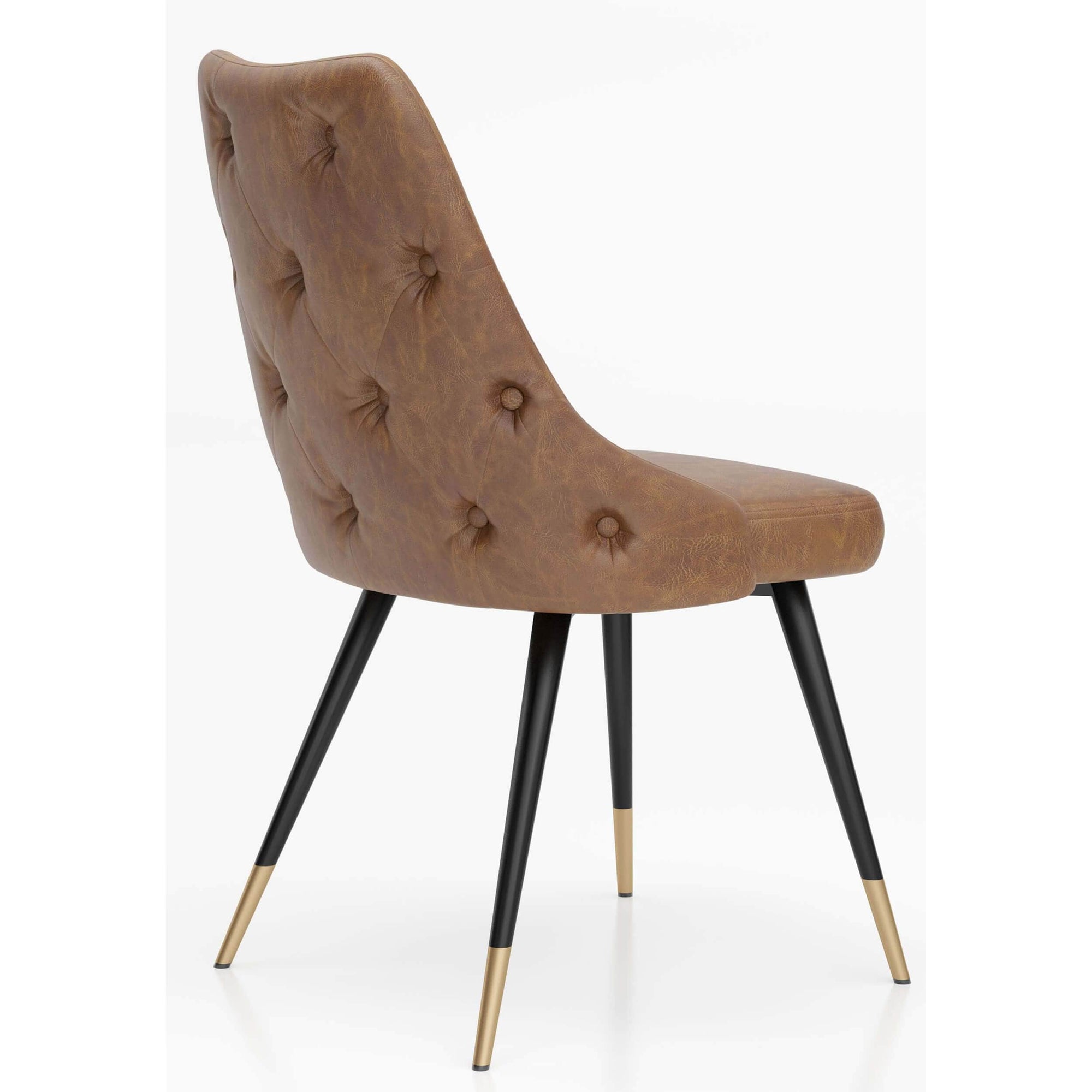 Caramel faux leather dining on sale chair