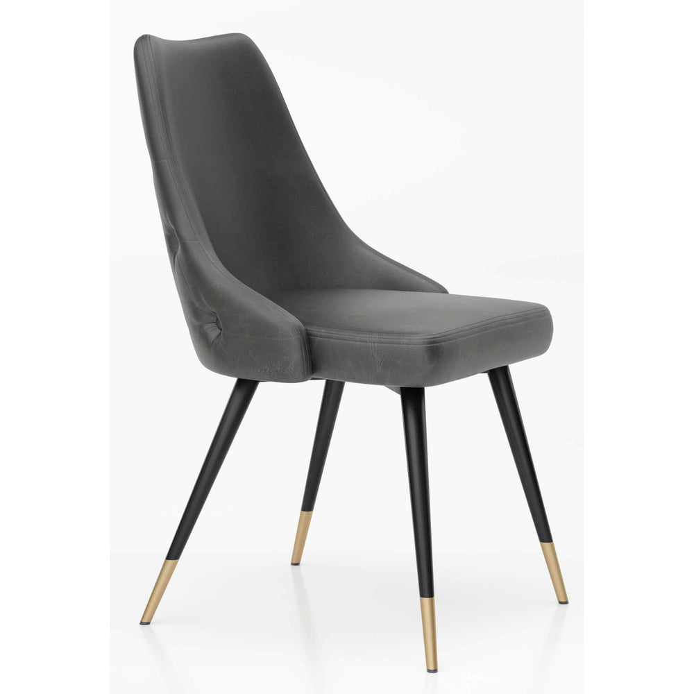 Piccolo Faux Leather Dining Chair, Vintage Grey (Set of 2)-Furniture - Chairs-High Fashion Home