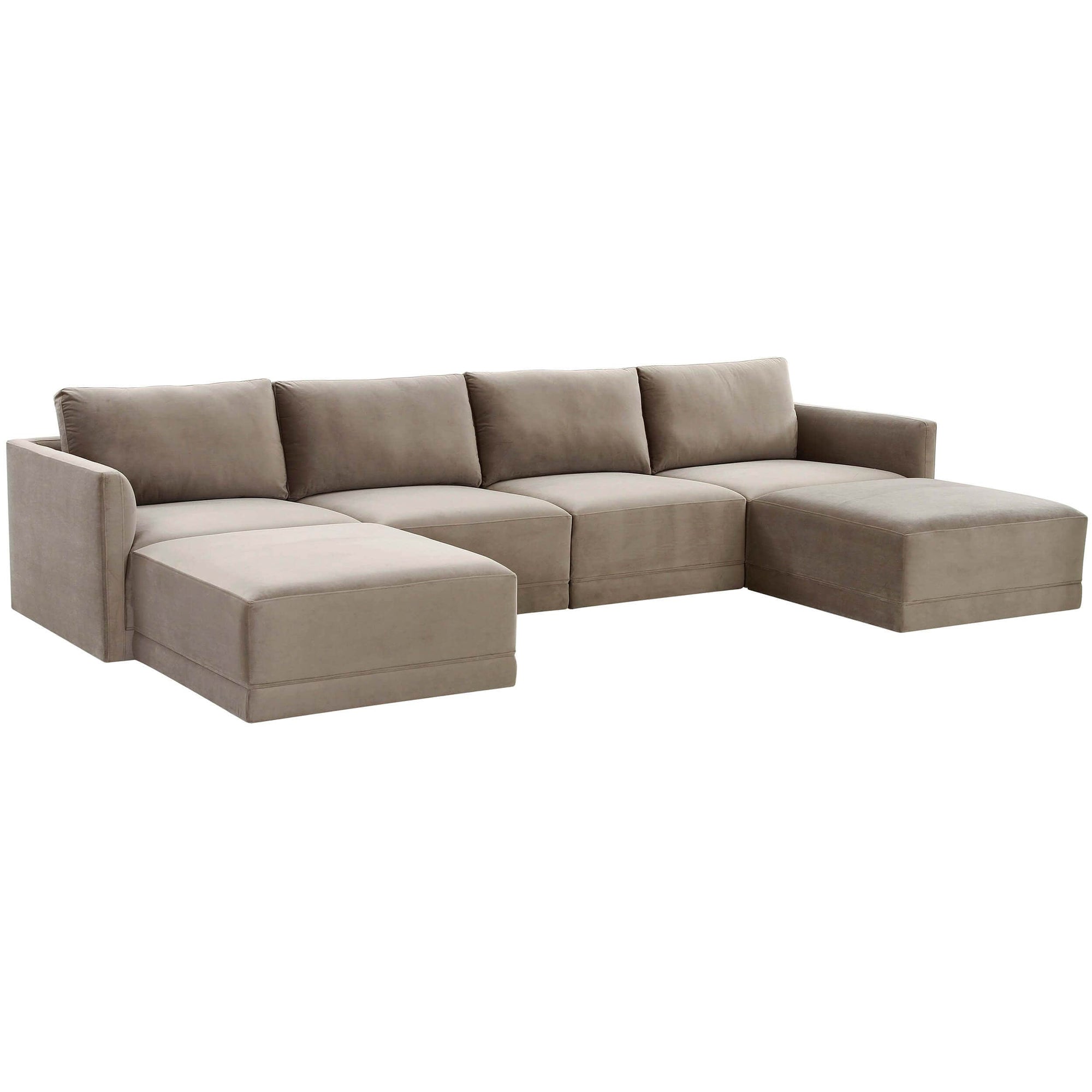 Willow Modular U Sectional, Taupe High Fashion Home