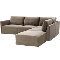 Willow RAF Modular Sectional, Taupe-Furniture - Sofas-High Fashion Home