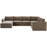 Willow Large Chaise Modular Sectional, Taupe-Furniture - Sofas-High Fashion Home