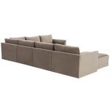 Willow Large Chaise Modular Sectional, Taupe-Furniture - Sofas-High Fashion Home