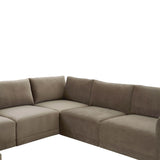 Willow Large Chaise Modular Sectional, Taupe-Furniture - Sofas-High Fashion Home