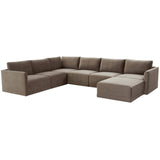 Willow Large Chaise Modular Sectional, Taupe-Furniture - Sofas-High Fashion Home