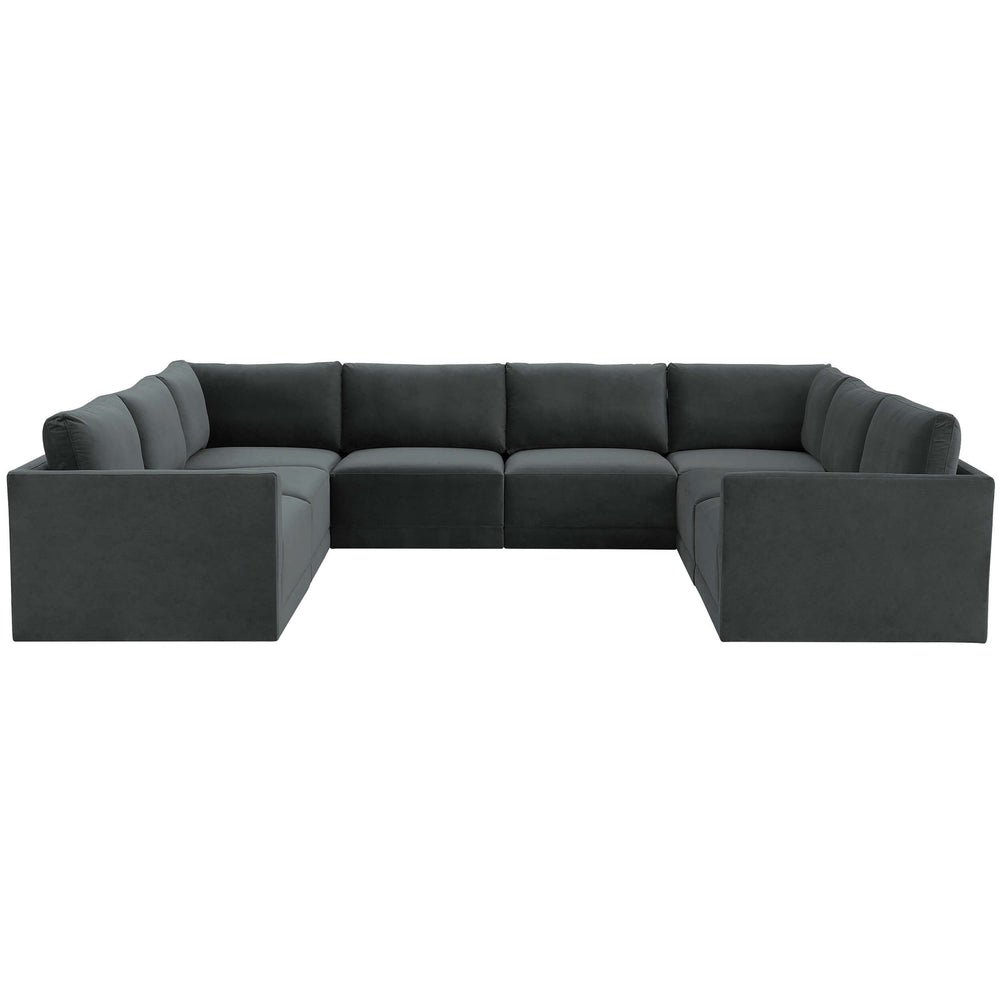 Willow Large U Modular Sectional, Charcoal-Furniture - Sofas-High Fashion Home