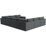 Willow Large U Modular Sectional, Charcoal-Furniture - Sofas-High Fashion Home