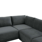 Willow Modular U Sectional, Charcoal-Furniture - Sofas-High Fashion Home