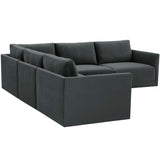 Willow Modular L Sectional, Charcoal-Furniture - Sofas-High Fashion Home