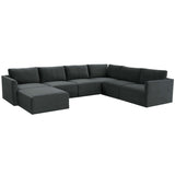 Willow Large Chaise Modular Sectional, Charcoal-Furniture - Sofas-High Fashion Home