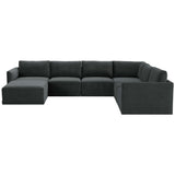 Willow Large Chaise Modular Sectional, Charcoal-Furniture - Sofas-High Fashion Home