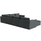 Willow Large Chaise Modular Sectional, Charcoal-Furniture - Sofas-High Fashion Home