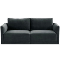 Willow 2 Piece Modular Loveseat, Charcoal-Furniture - Sofas-High Fashion Home