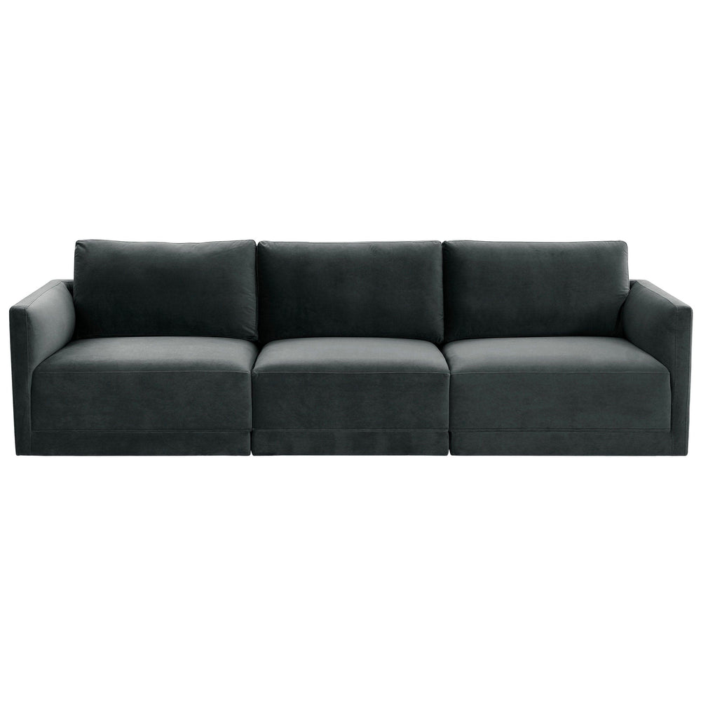 Willow 3 Piece Modular Sofa, Charcoal-Furniture - Sofas-High Fashion Home