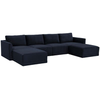 Willow Modular U Sectional, Navy-Furniture - Sofas-High Fashion Home