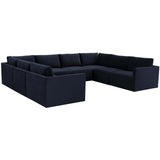 Willow Large U Modular Sectional, Navy-Furniture - Sofas-High Fashion Home