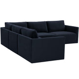 Willow Modular L Sectional, Navy-Furniture - Sofas-High Fashion Home