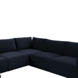 Willow Large Chaise Modular Sectional, Navy-Furniture - Sofas-High Fashion Home