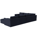 Willow Large Chaise Modular Sectional, Navy-Furniture - Sofas-High Fashion Home