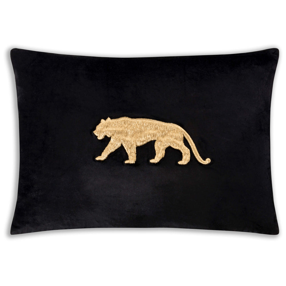 Rica Lion Pillow, Black