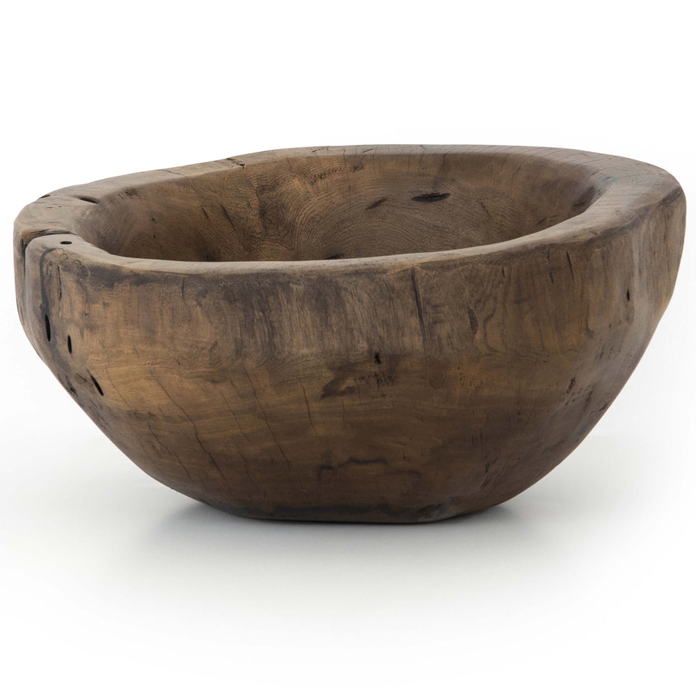 Reclaimed Wood Bowl, Ochre-Accessories-High Fashion Home