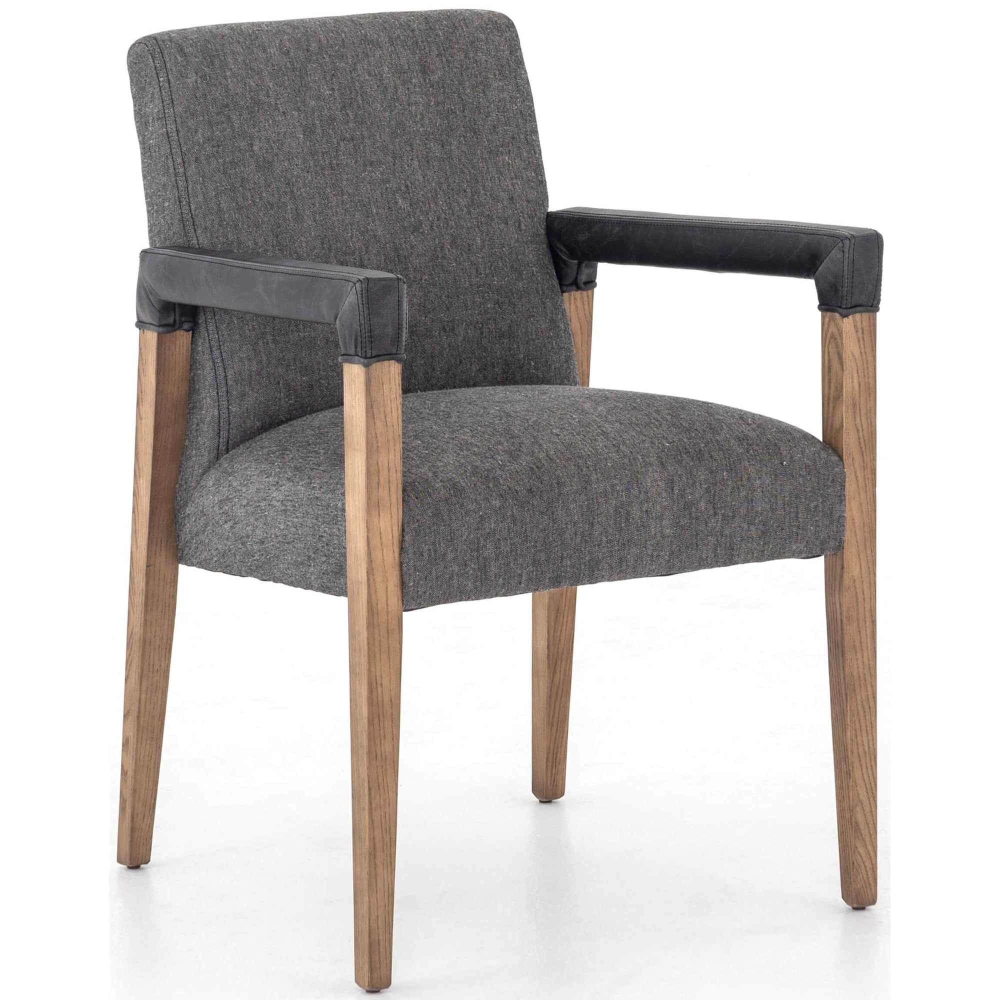 Reuben Dining Chair Ives Black Oak Legs Set of 2 High Fashion Home