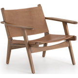 Rivers Leather Sling Chair, Winchester Beige-Furniture - Chairs-High Fashion Home