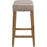 Saddle Counter Stool, Striped Graphite - Furniture - Dining - High Fashion Home
