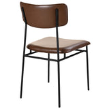 Sailor Leather Dining Chair, Dark Brown, Set of 2