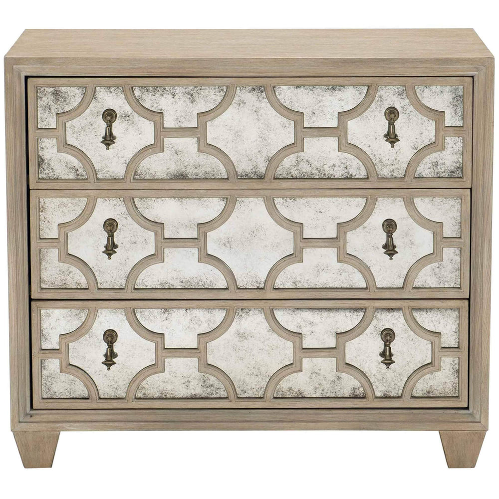 Santa Barbara Antiqued Mirror Nightstand - Furniture - Bedroom - High Fashion Home