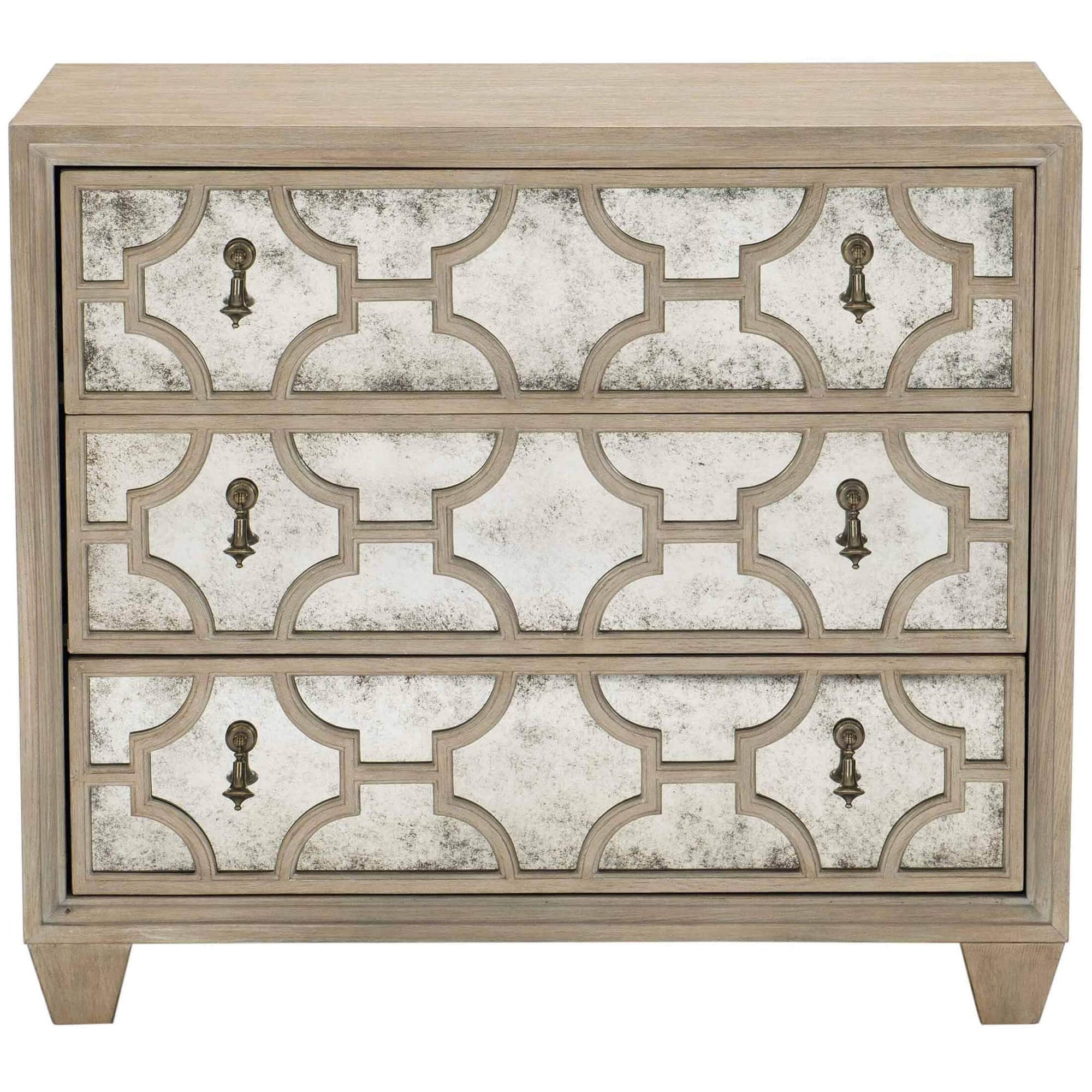 Distressed mirrored new arrivals nightstand