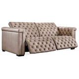 Savion Power Leather Motion Sofa, Giovanni Taupe - Modern Furniture - Sofas - High Fashion Home