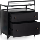 Shadow Box Nightstand, Black-Furniture - Accent Tables-High Fashion Home