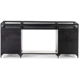 Shadow Box Executive Desk, Black-Furniture - Office-High Fashion Home