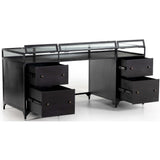 Shadow Box Executive Desk, Black-Furniture - Office-High Fashion Home