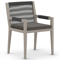 Sherwood Outdoor Arm Chair, Charcoal/Weathered Grey