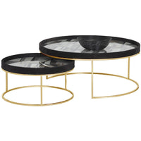 Shira Nesting Coffee Tables, Set of 2-Furniture - Accent Tables-High Fashion Home