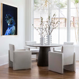 Skye Round Dining Table, White Marble