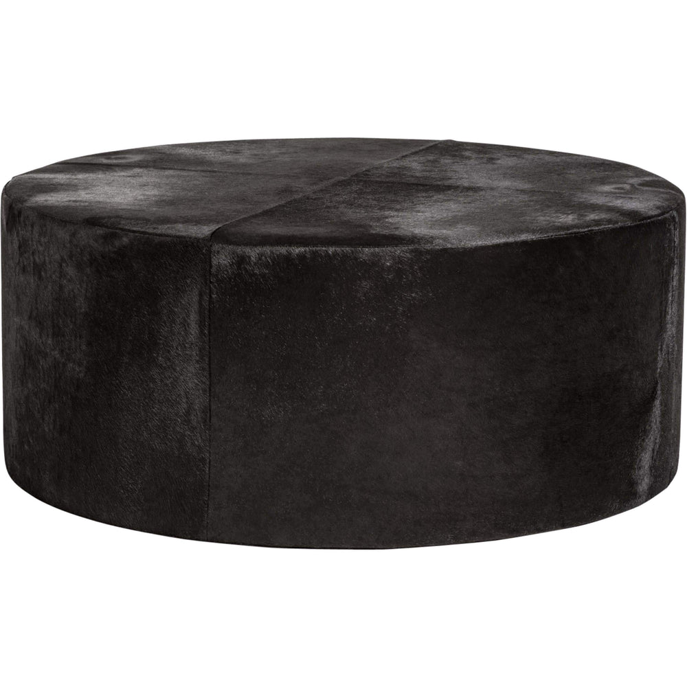 St. Francis Leather Ottoman, Large, Ebony - Furniture - Chairs - High Fashion Home