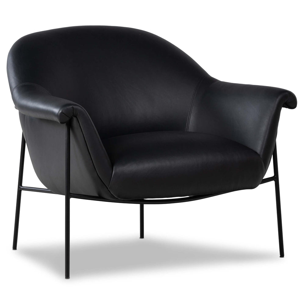 Suerte Leather Chair, Carson Black-Furniture - Chairs-High Fashion Home
