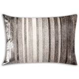 Theo Hide Lumbar Pillow, Grey Stripe