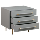 Trident Nightstand, Grey-Furniture - Bedroom-High Fashion Home