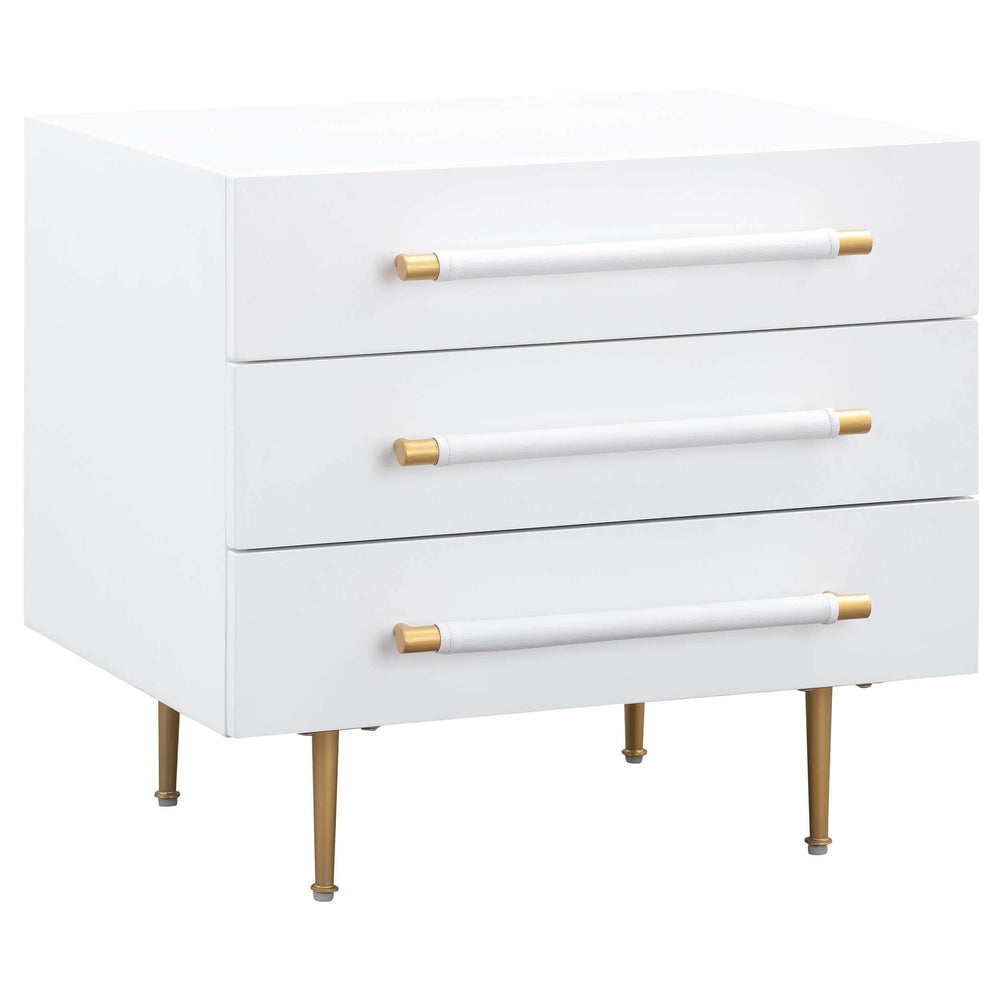 Trident Nightstand, White-Furniture - Bedroom-High Fashion Home