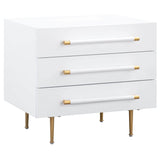 Trident Nightstand, White-Furniture - Bedroom-High Fashion Home