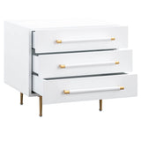 Trident Nightstand, White-Furniture - Bedroom-High Fashion Home