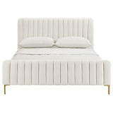 Angela Bed, Cream-Furniture - Bedroom-High Fashion Home