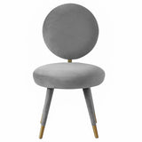 Kylie Dining Chair Velvet, Light Grey-Furniture - Dining-High Fashion Home