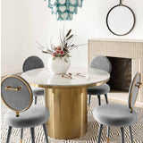 Kylie Dining Chair Velvet, Light Grey-Furniture - Dining-High Fashion Home