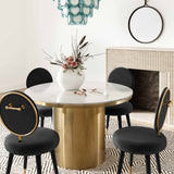 Kylie Dining Chair Velvet, Black-Furniture - Dining-High Fashion Home