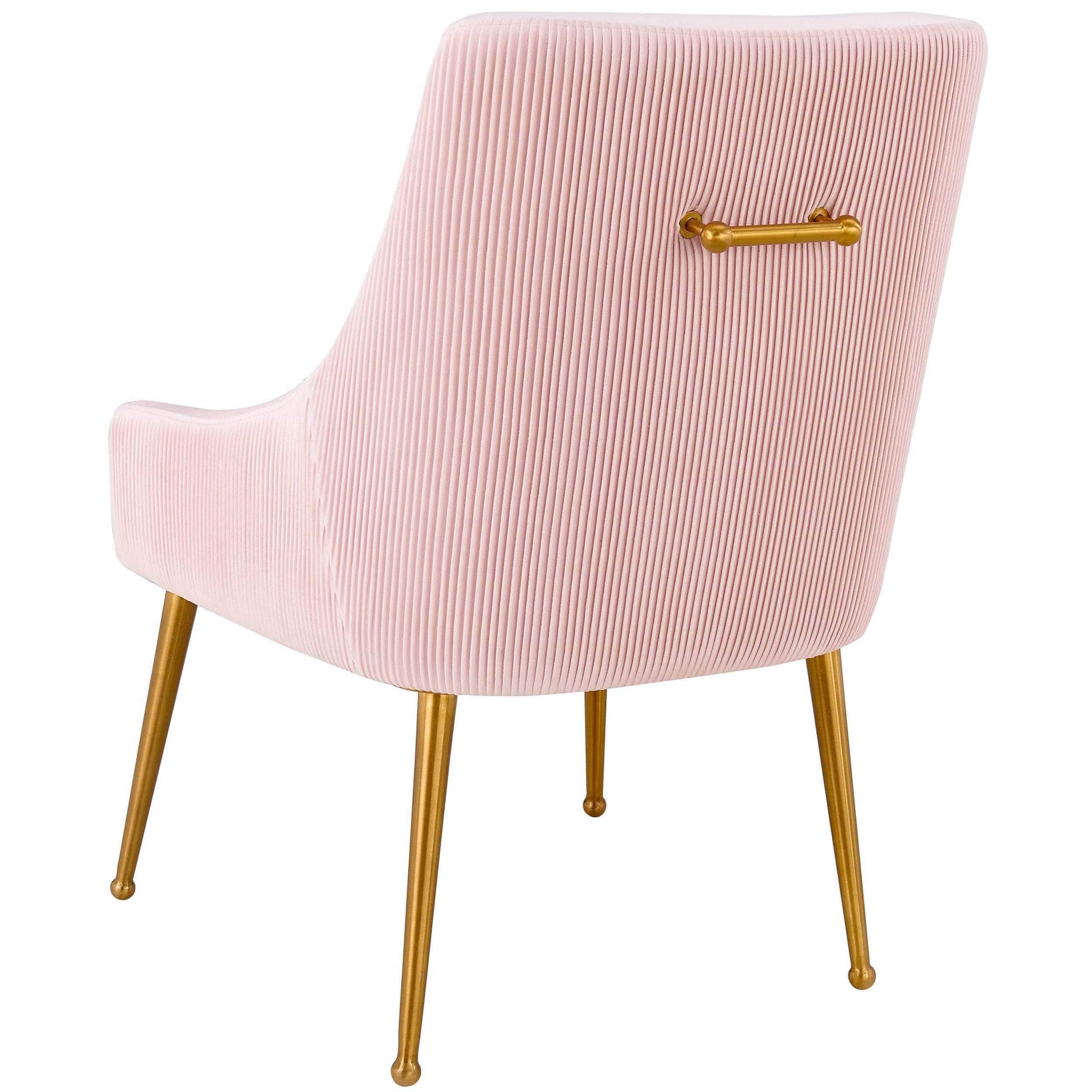 Blush chair online with gold legs