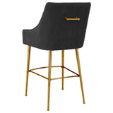 Beatrix Pleated Counter Stool, Black-Furniture - Dining-High Fashion Home